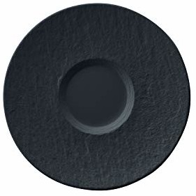 Villeroy & Boch Manufacture Rock podstawka pod filiżankę do kawy z mlekiem, 17,3 cm, porcelana premium, czarna