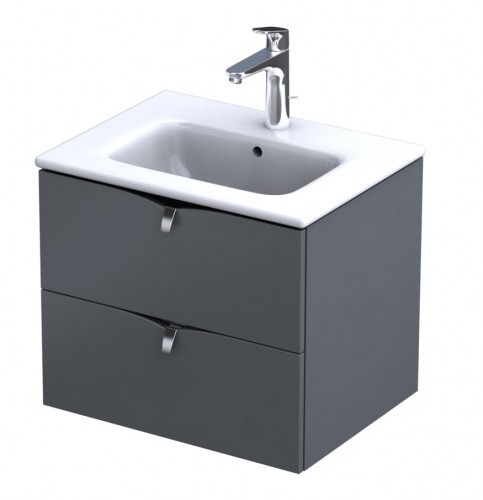 Oristo Szafka wisząca SIENA 60 cm z umywalką JOY CIEPŁY SZARY MAT OR45-SD2S-60-12 + UME-JO-60-91 OR45-SD2S-60-12 + UME-JO-60-91