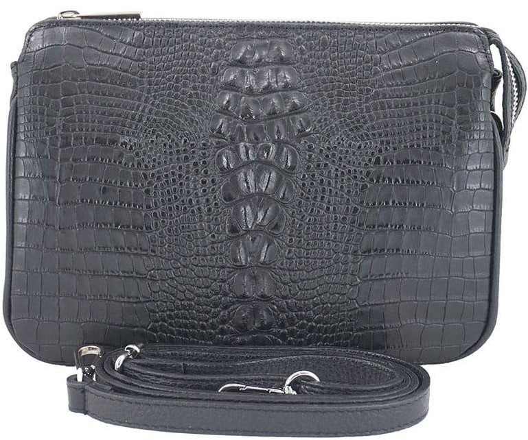 Barberini's Torebka damska z motywem CROCO - Czarna 604/1-1