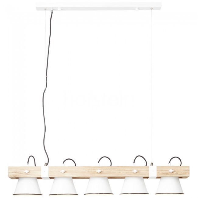 Brilliant Plow Lampa Wisząca Biały Ciemne drewno 5-punktowe Dworek/Vintage Obszar wewnętrzny Plow Czas dostawy od 2-3 tygodni 82175/05