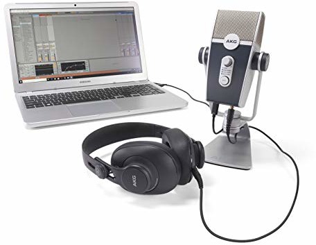 AKG Pro Audio Podcaster Essentials zestaw dla streamerów, vloggerów i graczy - zawiera mikrofon Lyra USB-C, słuchawki K371 i oprogramowanie Ableton Lite 5122010-00