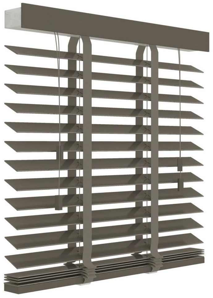 DECOSOL Żaluzja drewniana 80 x 220 cm szara 50 mm