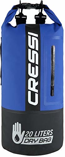 Cressi Unisex  plecak Dry Bag Premium 20LT dwukolorowy, wodoszczelny plecak/plecak do aktywności sportowych, czarny/niebieski, 20 l