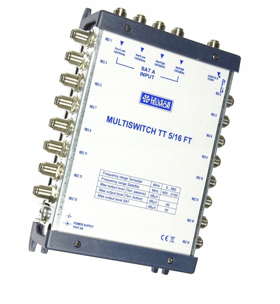 Telmor Multiswitch Końcowy 5/16 Ft + Zasilacz