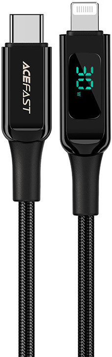Acefast kabel MFI USB Typ C - Lightning 1,2m, 30W, 3A czarny (C6-01 Black) C6-01-C-L black
