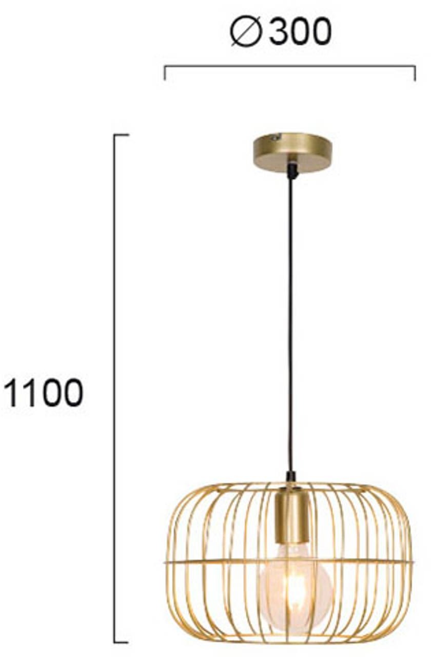 Viokef Lampa wisząca Zenith w kształcie klatki, złota