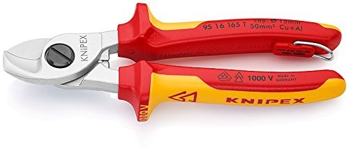 Knipex kabel nożyczki do skórek z oczkami z otworem, długość w mm: 169, 1 sztuki, 95 16 165 T 95 16 165 T