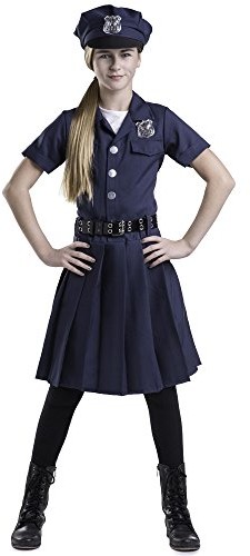 Dress Up America Dress Up America 855-M dziewczęcy kostium Sassy policyjna sukienka, niebieski, 8-10 lat (talia: 76-82, wzrost: 114-127 cm) 855-M
