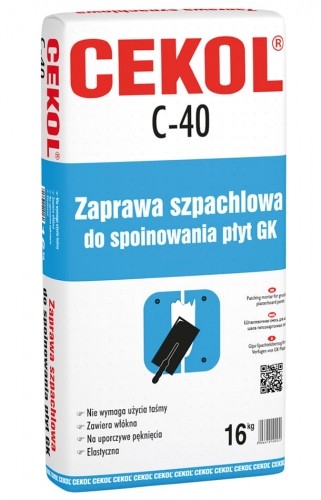 Cekol Zaprawa szpachlowa do spoinowania płyt GK C-40 16 kg