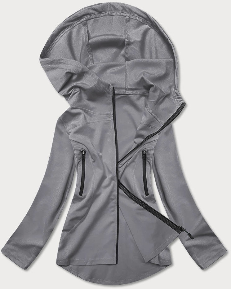 J.STYLE BLUZA Z ASYMETRYCZNYM DOŁEM SZARA (HD153-03) - J.STYLE