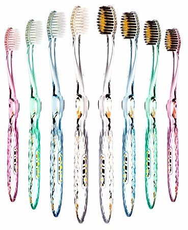 nano-B Antybakteryjna szczoteczka do zębów ze złota i węgla drzewnego, kryształ