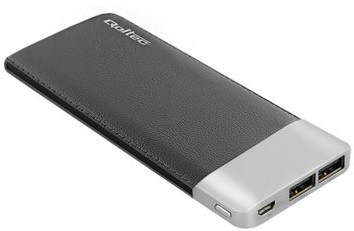 Qoltec Power Bank czarny 10000mAh Li-poly 2x USB 2.1A (51987)