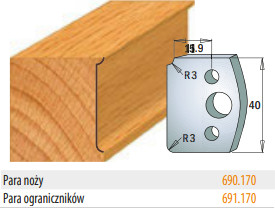 CMT Noże 690.170 HSS 40x4mm 13789