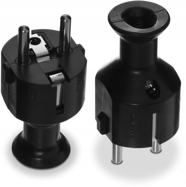 Wtyczka Prosta Roz Uni-schuko 2P+Z 16A 250V Czarna