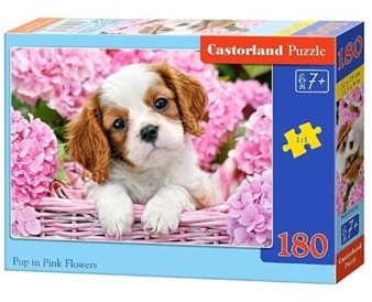 Castorland Puzzle pup in pink flowers 180