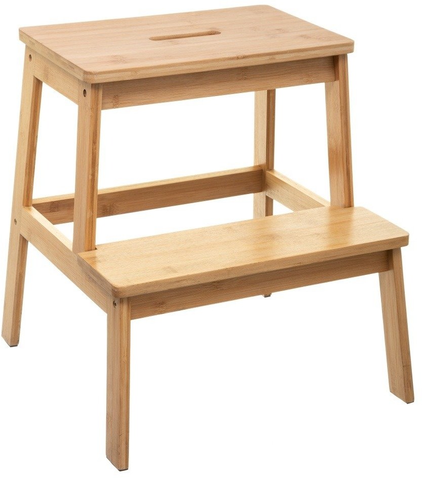 5five Simple Smart Taboret stołek 2-stopniowy bambusowy pomocnik drabinka 164582