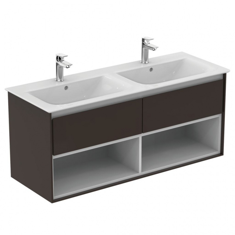 Ideal Standard Connect Air Szafka pod umywalkę 120x51,7x44 cm ciemnobrązowa mat/biała mat E0829VY