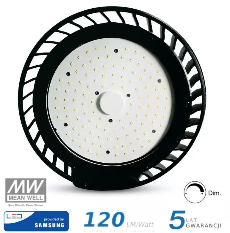 v-tac Oprawa V-TAC LED High Bay SAMSUNG CHIP 100W 120st 120lm/W 1-10V VT-9-114 5000K 12000lm