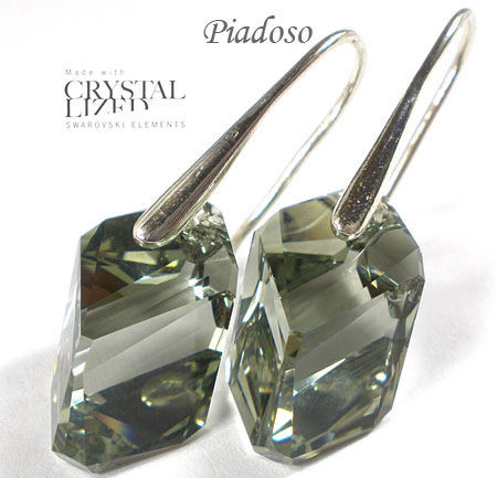 Swarovski kolczyki SREBRO Black Diamond