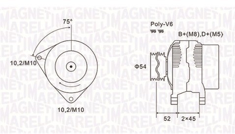 MAGNETI MARELLI Alternator 063731496010 063731496010