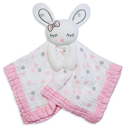 Lulujo Baby - Musselin Lovie kocyk - różowe domki