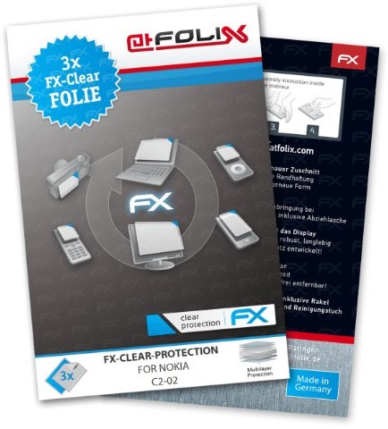 Displayschutz@FoliX atFoliX FX-Clear folia ochronna na wyświetlacz do Nokia C2-02 (3 sztuki) 4053664085100