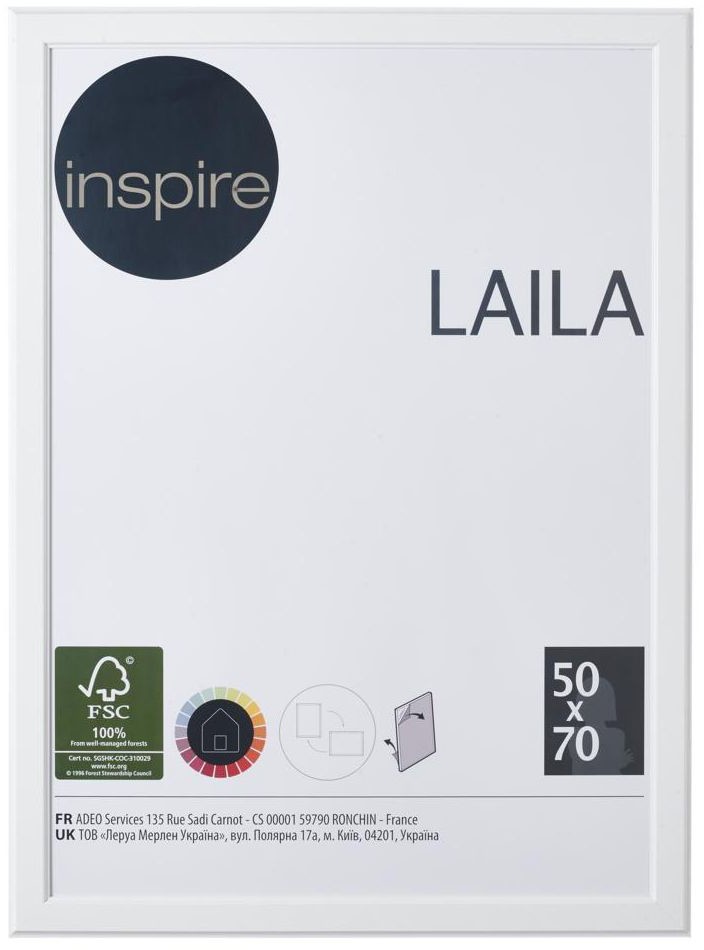 INSPIRE Ramka LAILA 50 x 70 cm biała MDF INSPIRE