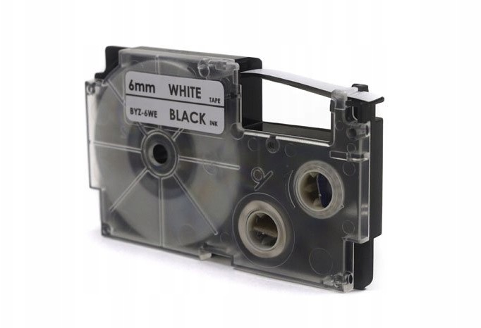 Casio Taśma Czarny na Białym 6mm x 8m (PT-6WE1, Pt