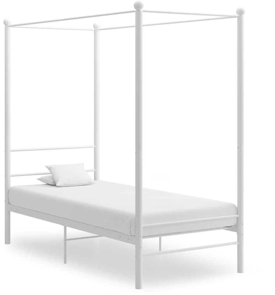 vidaXL Lumarko Rama łóżka z baldachimem, biała, metalowa, 90 x 200 cm! 325052