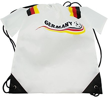 Idena worek gimnastyczny koszulka Niemiec, około 42 x 31 cm worek sportowy, biały 21558