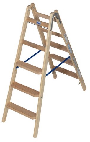 Krause STABILO drabina drewniana dwustronna ze stopniami/szczeblami 2x5 818324 818324