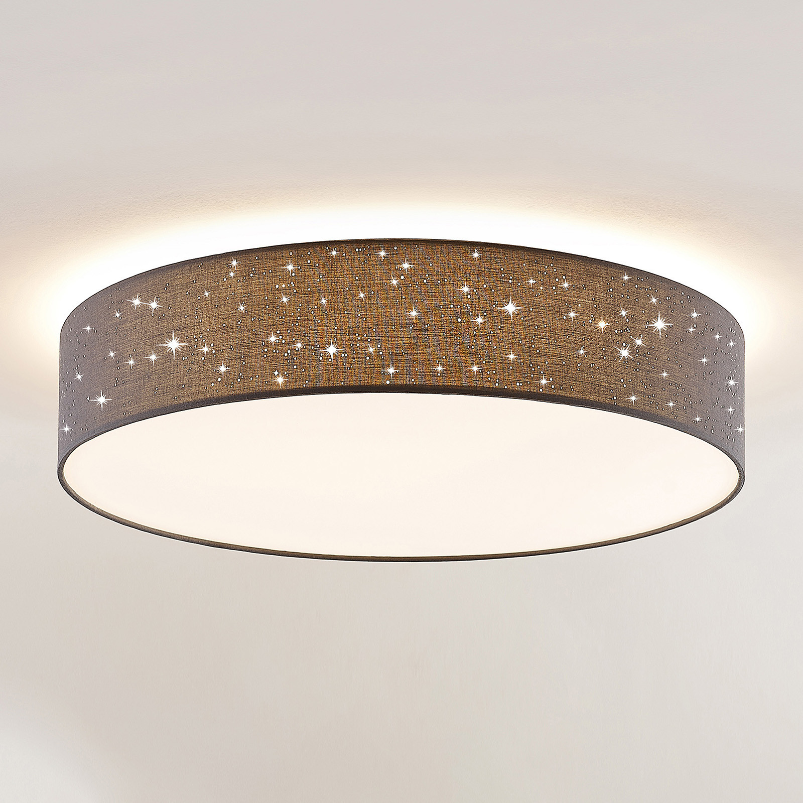 Lindby Ellamina lampa sufitowa, 60 cm, ciemnoszara