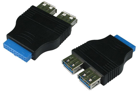 Adapter z wewnętrznego Usb 3.0 19pin na 2x Usb 3.0