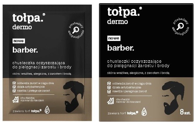 Tołpa Men Barber Chusteczki oczyszczające do zarostu 8szt
