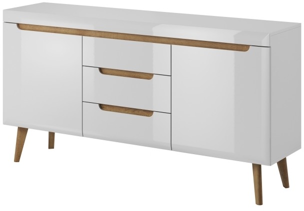 SELSEY Komoda dwudrzwiowa z trzema szufladami Livinella biała