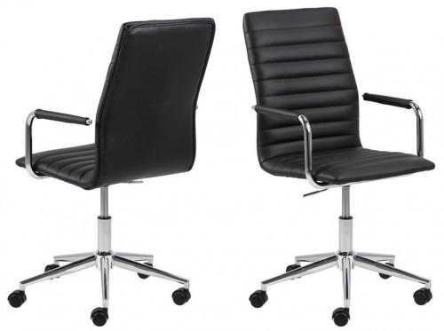 Actona Krzesło Winslow biurowe czarny, srebrny 85574