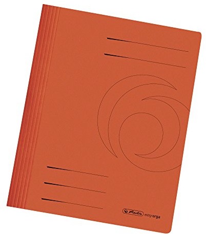 Herlitz 10902518 skoroszyt A4, zeszyt dla klientów i urzędów, karton z manilami, 25 sztuk, pomarańczowy 10902518