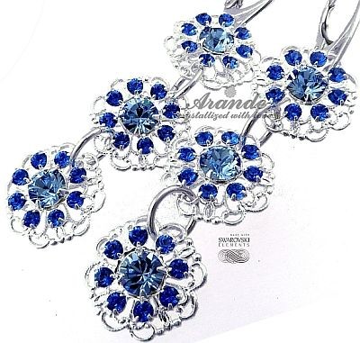 Swarovski Nowe Unikat Kolczyki Aqua Feeling