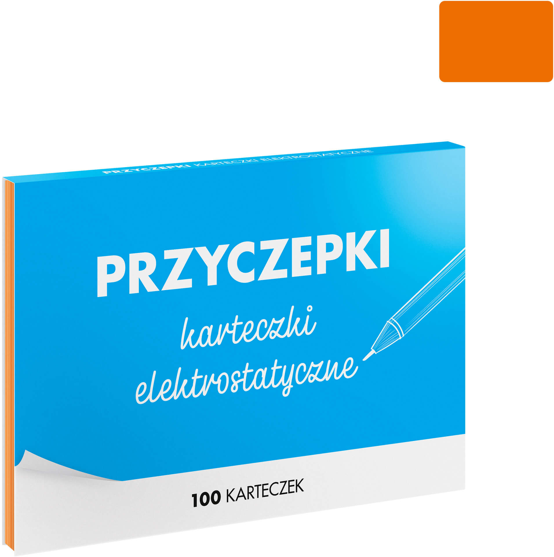 PRZYCZEPKI - pomarańczowe karteczki elektrostatyczne - 100 szt. PRZ100-O