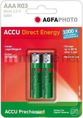 AgfaPhoto Akumulator Direct Energy AAA R03 950mAh 2szt 70129