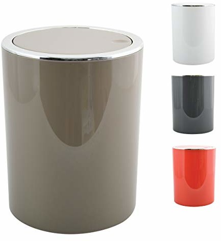 MSV Aspen łazienkowy kosz na śmieci, tworzywo sztuczne i chrom, otwierany na pedał nożny, 6l, wymiary ( x gł.) ok. 18,5 x 26cm, dostępny w 5 kolorach 145201