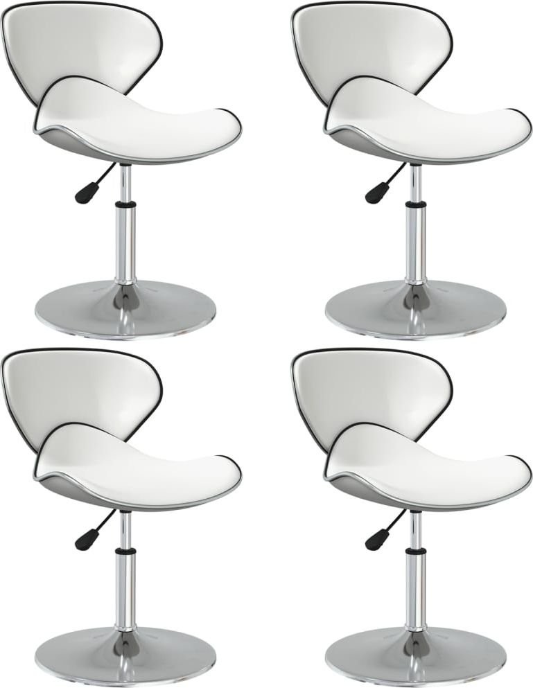 vidaXL Krzesła stołowe 4 szt. białe sztuczna skóra 3088575