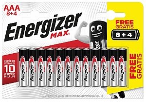 Energizer MAX Bateria alkaliczna AAA 8+4 szt 656.922UK