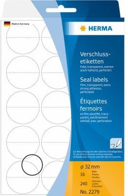 Herma Verschlussetik. transp. 32 mm extrem haftend 240 St. - 2279
