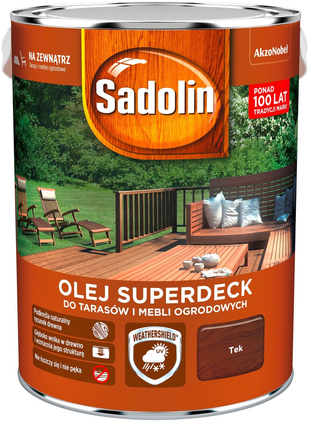 Sadolin Olej Superdeck do tarasów i mebli ogrodowych tek 5L