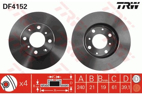 TRW Tarcza hamulcowa DF4152