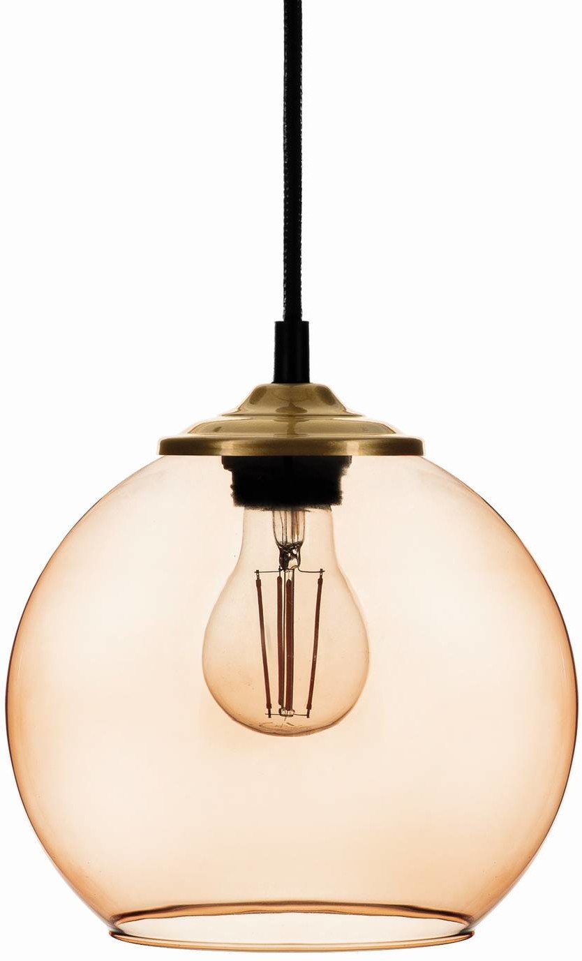 Euluna Lampa wisząca Ball kulisty klosz brązowa 20cm