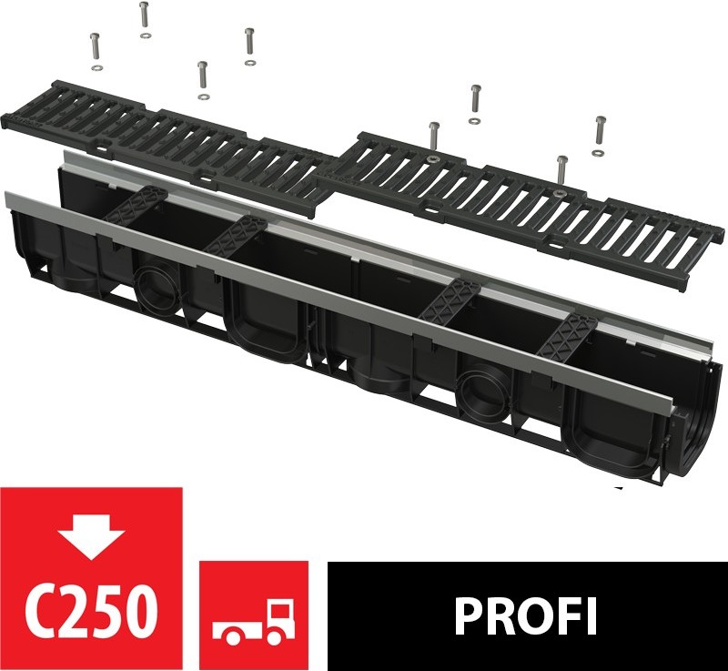 Alca PLAST Alcaplast Odwodnienie zewnętrzne 100 mm z obramowaniem metalowym ruszt żeliwny C250) AVZ103-R202 !