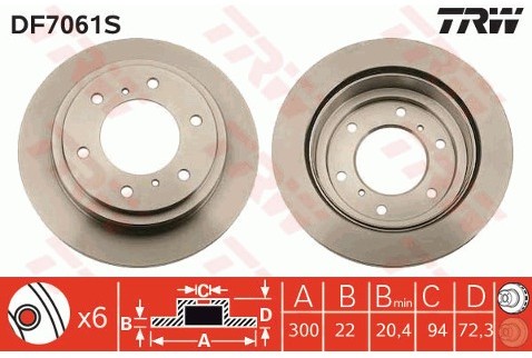 TRW Tarcza hamulcowa DF7061S