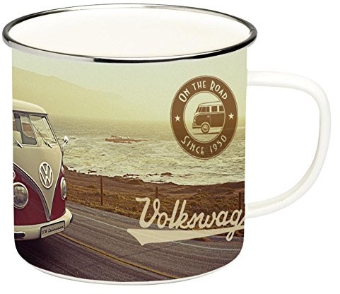 VW Collection by BRISA emaliowany kubek do kawy z motywem Volkswagen Bulli T1. FBA_BUTA14